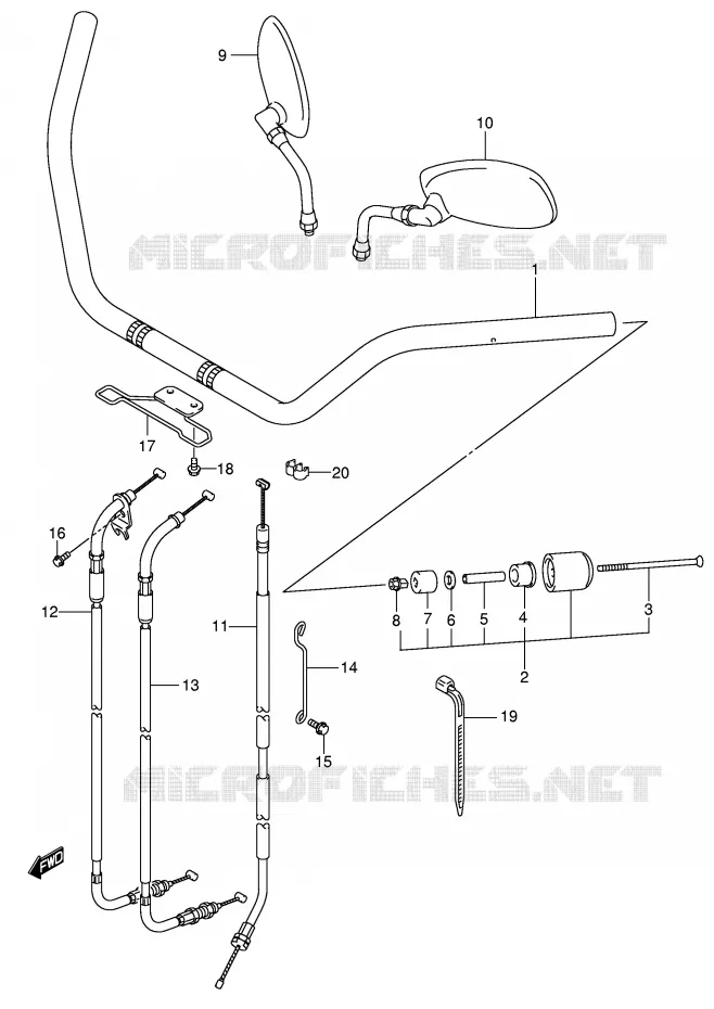 GUIDON (MODELE K5) Suzuki MOTO 800 VOLUSIA 2002  VL800K2(E2)