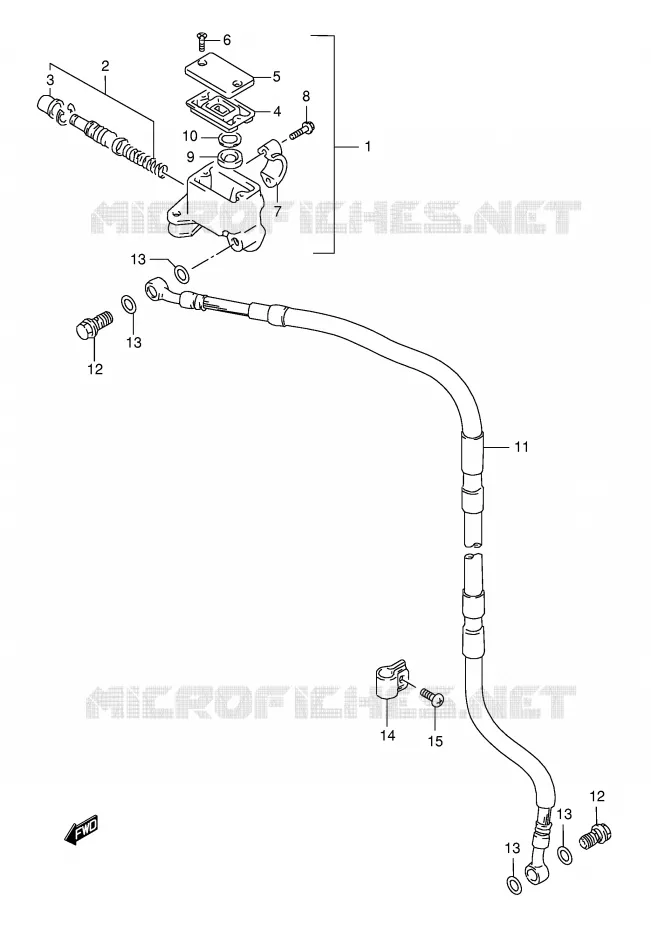 MAITRE CYLINDRE AVANT (MODELE R P9) Suzuki MOTO 125 TS-ER 1990  TS125ERL(E1)