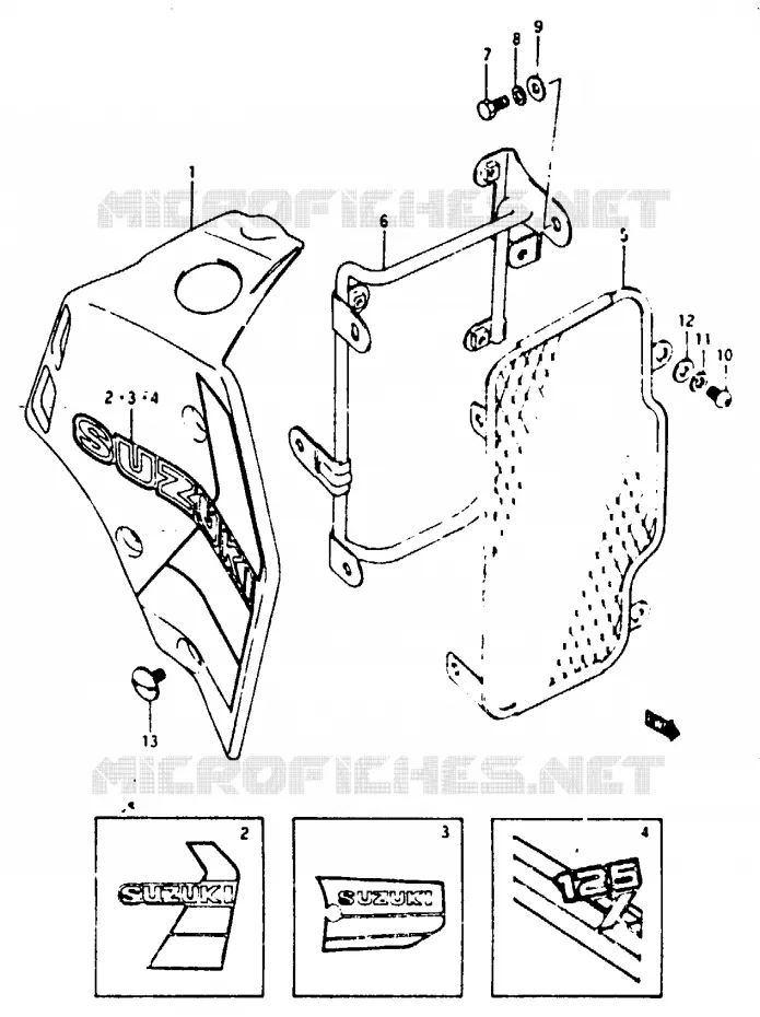 RESERVOIR D'ESSENCE - COUVERCLES Suzuki MOTO 125 TS-X 1985  TS125XUF(E/F/G)