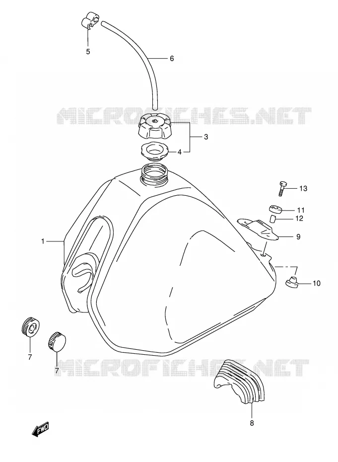 RESERVOIR D'ESSENCE (MODELE R P31) Suzuki MOTO 125 TS-ER 1994  TS125ERCR(E1)
