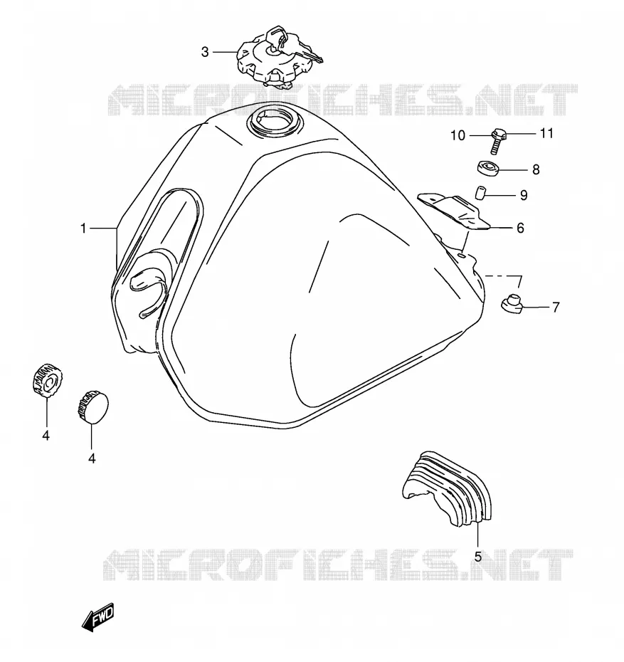 RESERVOIR D'ESSENCE (MODELE R P9) Suzuki MOTO 125 TS-ER 1990  TS125ERL(E1)