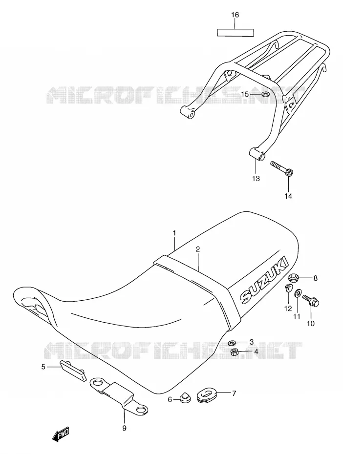 SELLE (MODELE M/N/P) Suzuki MOTO 125 TS-R 1994  TS125RR(E2)