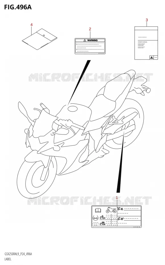 ETIQUETTE Suzuki MOTO 250 GSX-R 2019  GSX250RA L9/GSX250RZA L9 P24