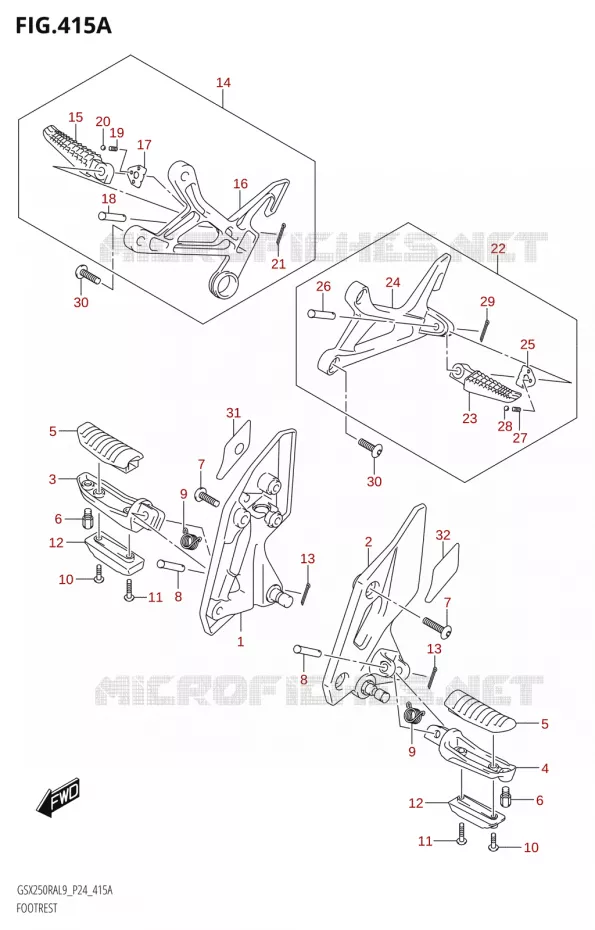 REPOSE PIEDS Suzuki MOTO 250 GSX-R 2019  GSX250RA L9/GSX250RZA L9 P24