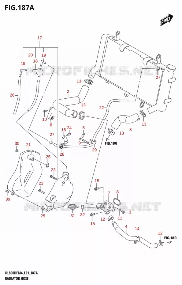 DURITES DE RADIATEUR - VASE D'EXPANSION Suzuki MOTO 800 V-STROM 2024  DL800DERC M4 (E21)