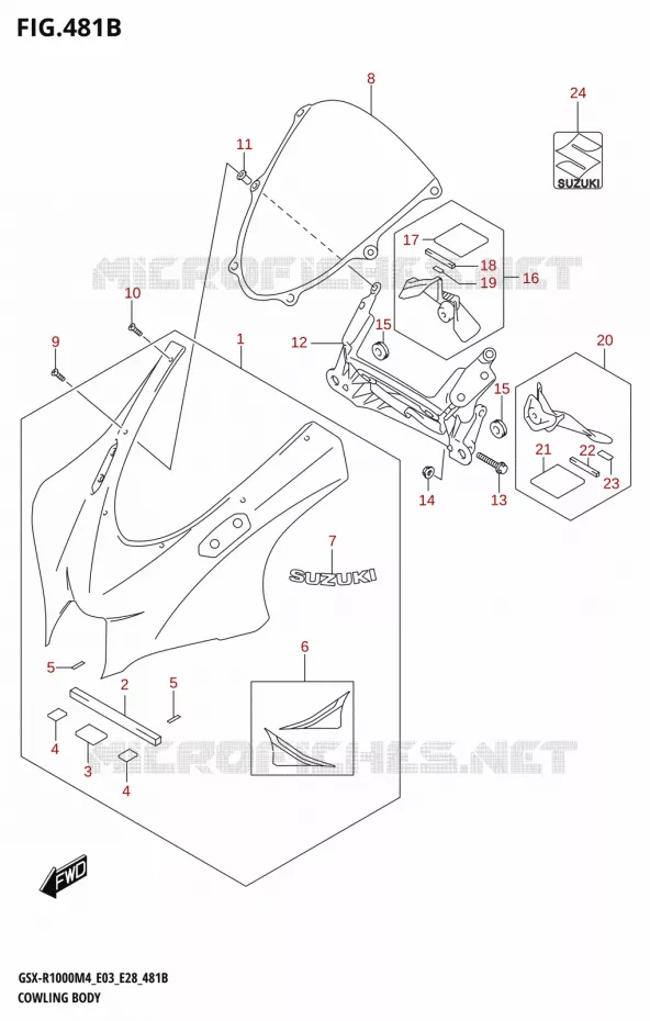 CARENAGES (GSX-R1000RA) Suzuki MOTO 1000 GSX-R 2024  GSX-R1000A M4 E03 E28 E33