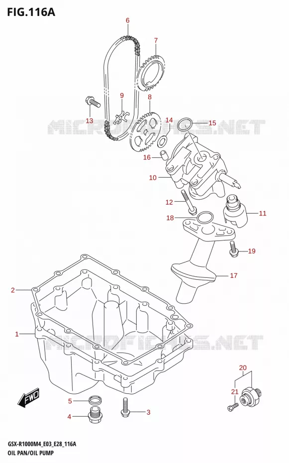 CARTER INFERIEUR - POMPE A HUILE Suzuki MOTO 1000 GSX-R 2024  GSX-R1000A M4 E03 E28 E33