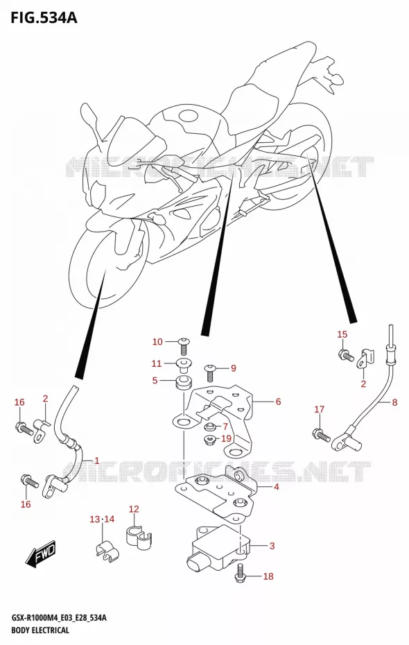 COMPOSANTS ELECTRIQUES (GSX-R1000A) Suzuki MOTO 1000 GSX-R 2024  GSX-R1000A M4 E03 E28 E33