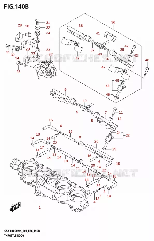 CORPS DE PAPILLON (E33) Suzuki MOTO 1000 GSX-R 2024  GSX-R1000A M4 E03 E28 E33