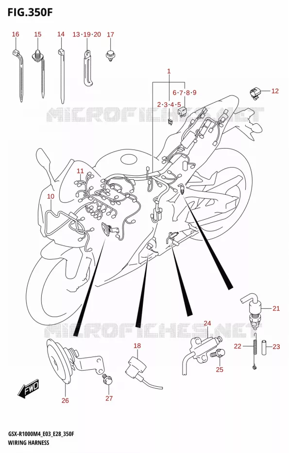 FAISCEAU ELECTRIQUE ((GSX-R1000RA,GSX-R1000RZA):E33) Suzuki MOTO 1000 GSX-R 2024  GSX-R1000A M4 E03 E28 E33