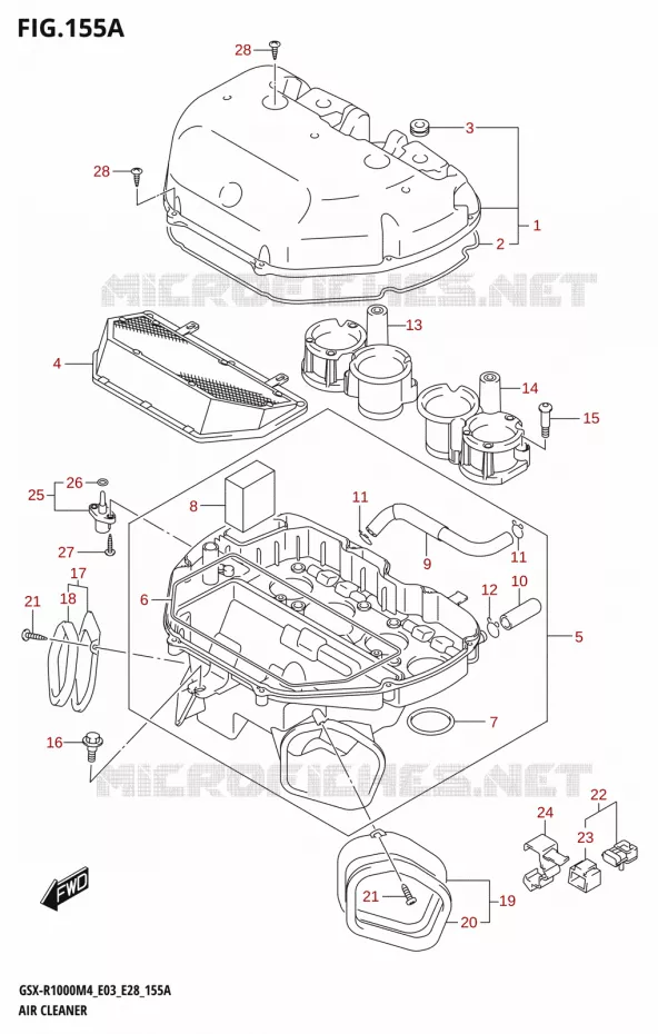 FILTRE A AIR Suzuki MOTO 1000 GSX-R 2024  GSX-R1000A M4 E03 E28 E33