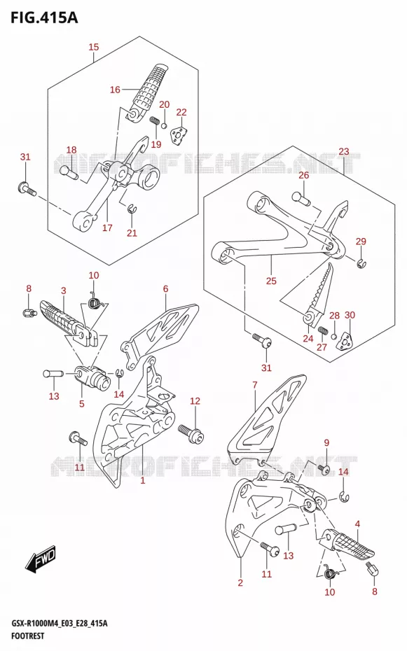 REPOSE PIEDS Suzuki MOTO 1000 GSX-R 2024  GSX-R1000A M4 E03 E28 E33