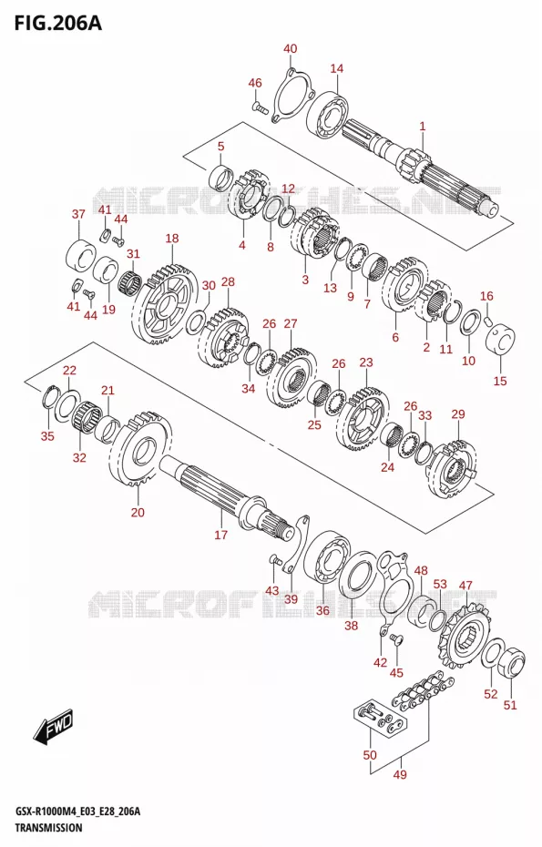 TRANSMISSION Suzuki MOTO 1000 GSX-R 2024  GSX-R1000A M4 E03 E28 E33