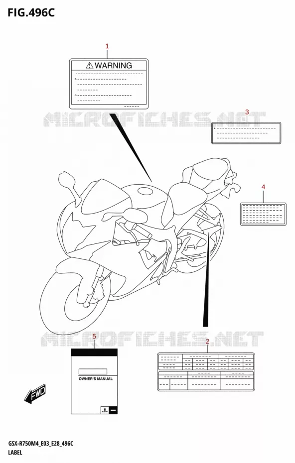 ETIQUETTE (E03) Suzuki MOTO 750 GSX-R 2024  GSX-R750 M4 (E03,E28,E33)
