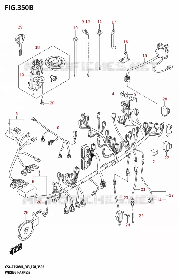 FAISCEAU ELECTRIQUE (E33) Suzuki MOTO 750 GSX-R 2024  GSX-R750 M4 (E03,E28,E33)