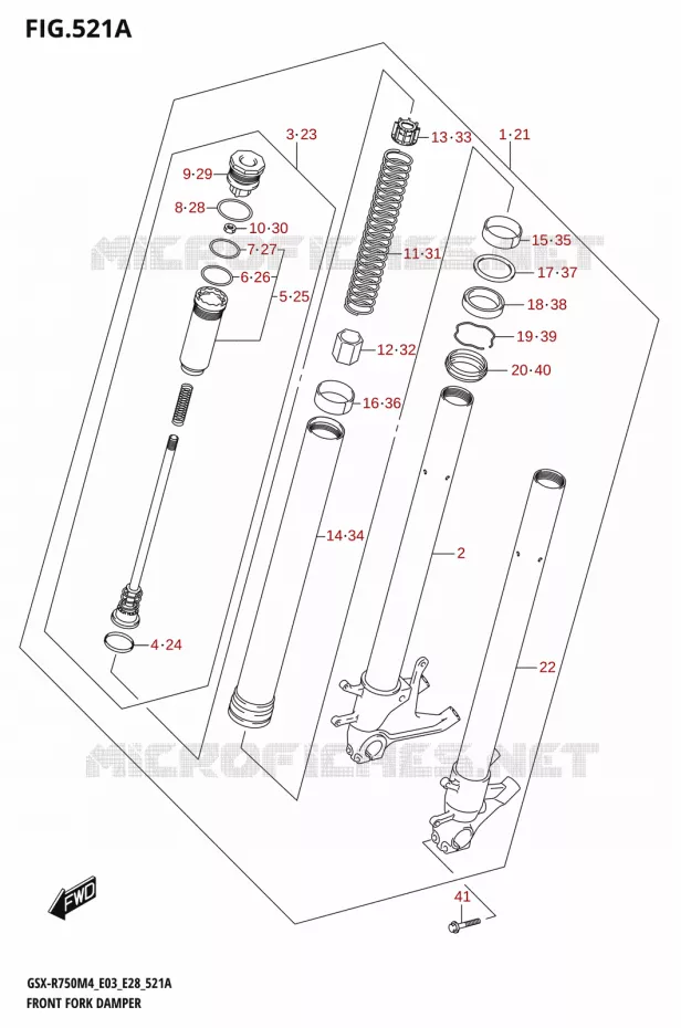 FOURCHE Suzuki MOTO 750 GSX-R 2024  GSX-R750 M4 (E03,E28,E33)