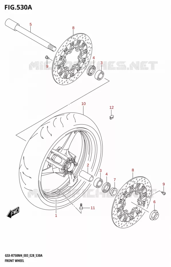 ROUE AVANT (GSX-R750Z) Suzuki MOTO 750 GSX-R 2024  GSX-R750 M4 (E03,E28,E33)