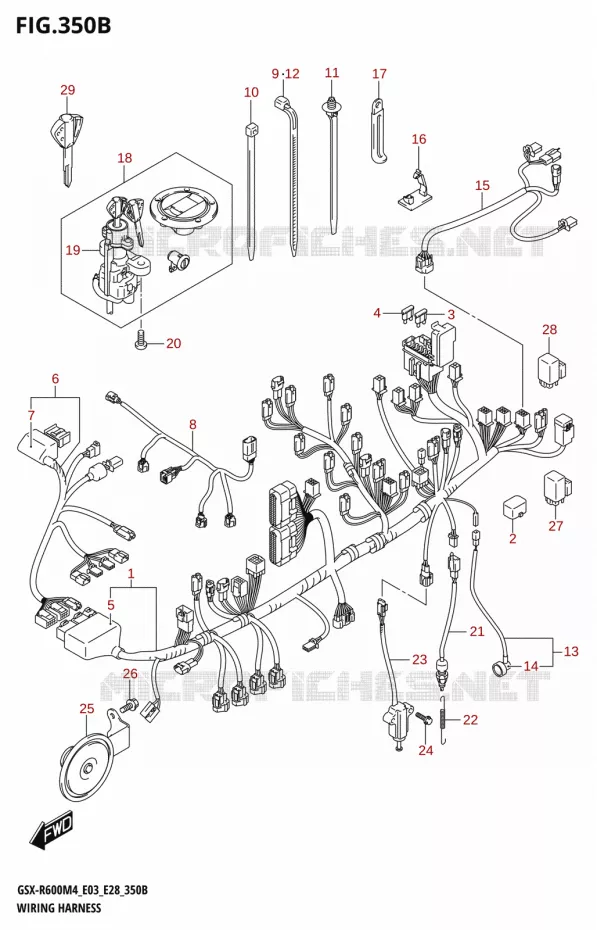 FAISCEAU ELECTRIQUE (E33) Suzuki MOTO 600 GSX-R 2024  GSX-R600 M4 (E03,E28,E33)