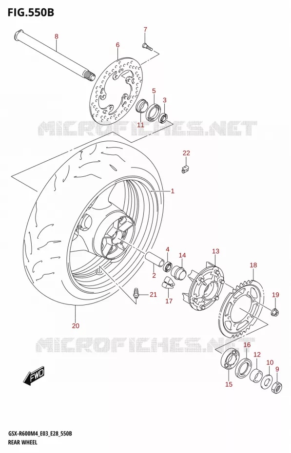 ROUE ARRIERE (GSX-R600) Suzuki MOTO 600 GSX-R 2024  GSX-R600 M4 (E03,E28,E33)