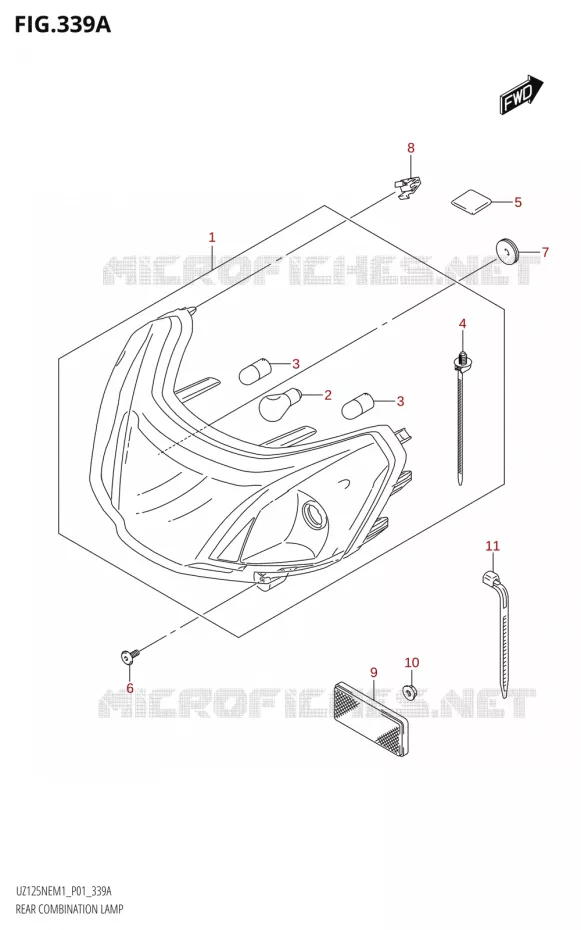 FEU ARRIERE Suzuki SCOOTER 125 ACCESS 2021  UZ125NE M1 (E01)