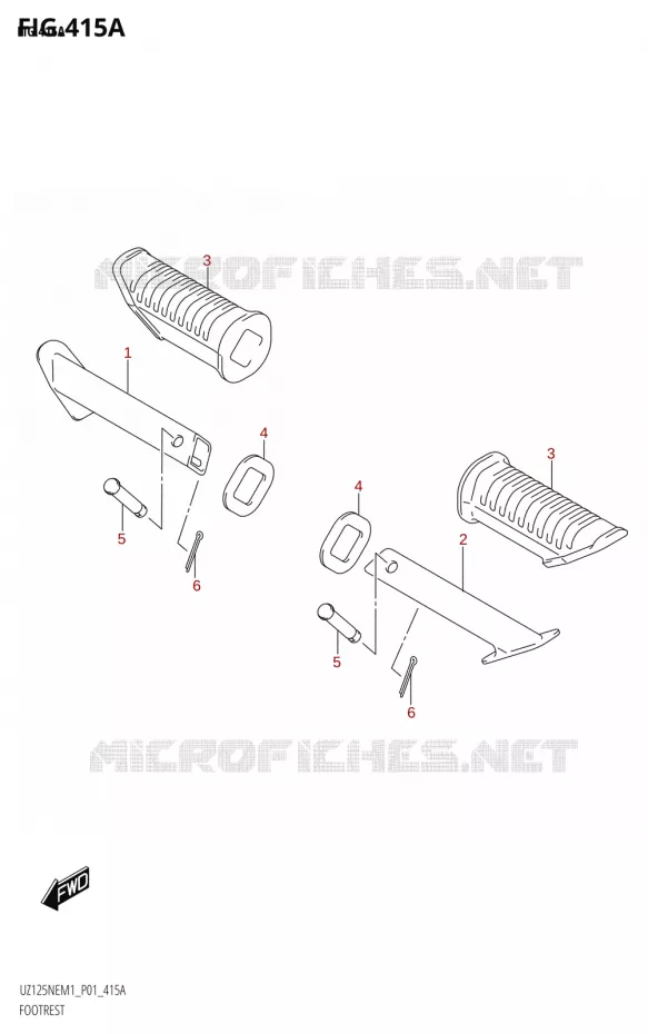 REPOSE PIEDS Suzuki SCOOTER 125 ACCESS 2021  UZ125NE M1 (E01)