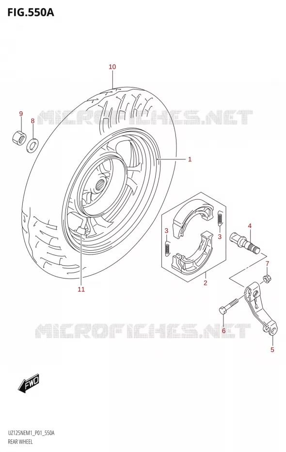 ROUE ARRIERE Suzuki SCOOTER 125 ACCESS 2023  UZ125NEY M3 (P19)