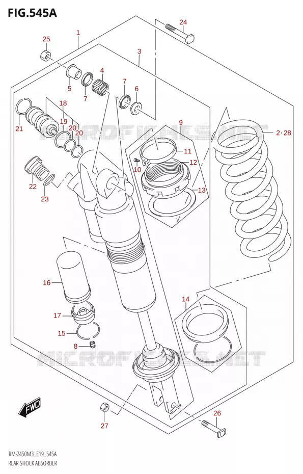 AMORTISSEUR ARRIERE Suzuki MOTO 450 RM-Z 2023  RM-Z450 M3 (E19)