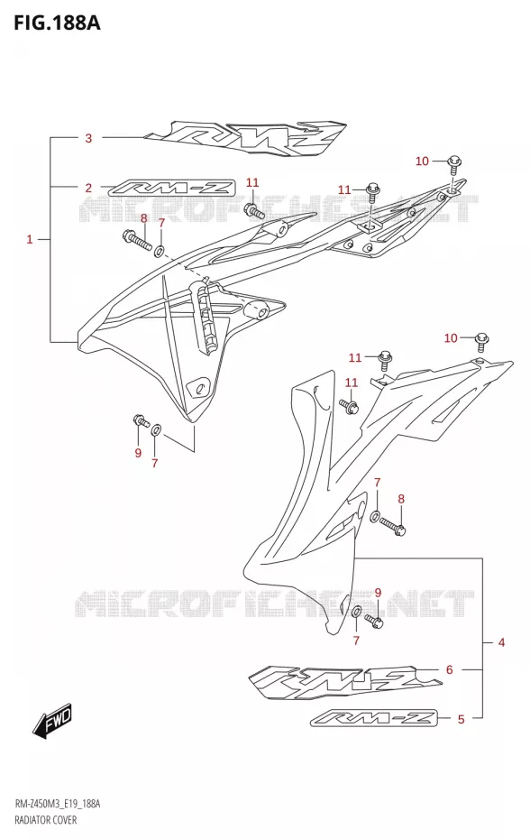 OUIES DE RADIATEUR Suzuki MOTO 450 RM-Z 2023  RM-Z450 M3 (E19)