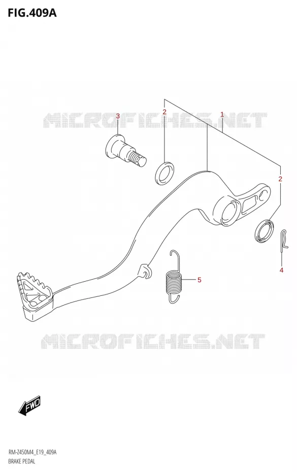PEDALE DE FREIN Suzuki MOTO 450 RM-Z 2024  RM-Z450 M4 (E19)