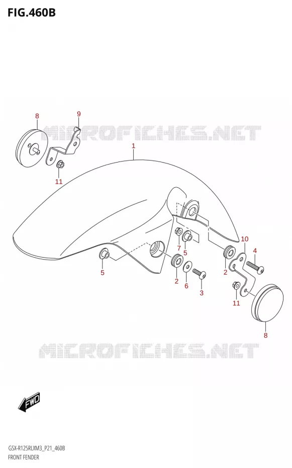 GARDE BOUE AVANT Suzuki MOTO 125 GSX-R 2023  GSX-R125RLX M3 (P21)