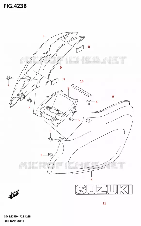 COUVRE RESERVOIR (GSX-R125RLX) Suzuki MOTO 125 GSX-R 2024  GSX-R125RL 2024 M4 (P21)