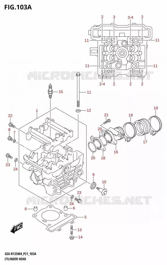 CULASSE Suzuki MOTO 125 GSX-R 2024  GSX-R125RL 2024 M4 (P21)