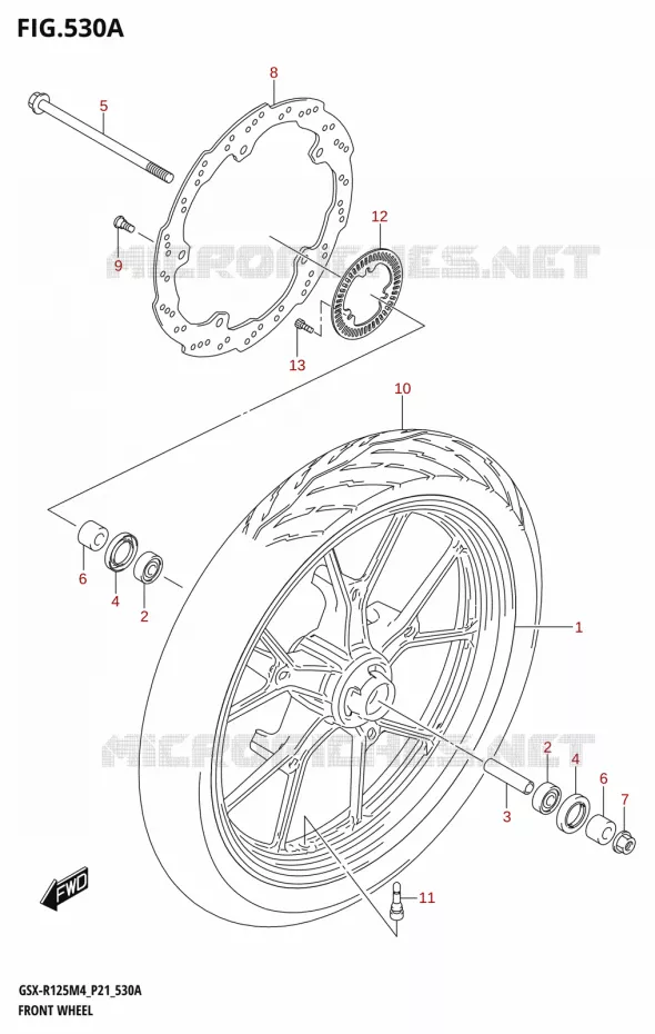 ROUE AVANT Suzuki MOTO 125 GSX-R 2024  GSX-R125RL 2024 M4 (P21)