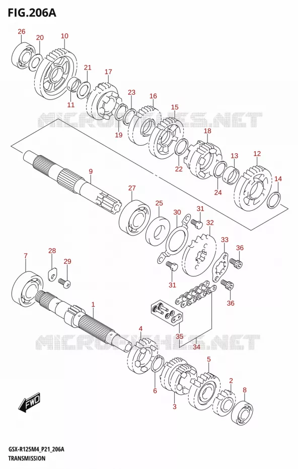 TRANSMISSION Suzuki MOTO 125 GSX-R 2024  GSX-R125RL 2024 M4 (P21)