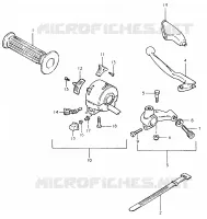 ENSEMBLE POIGNEE GAUCHE (E15, E17, E18, E25, E26) pour Suzuki TS-ER 125 1999