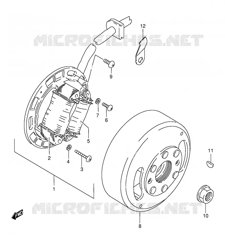 ALLUMAGE ROTOR - STATOR Suzuki MOTO 50 TS-X 1991  TS50XAM(E4)