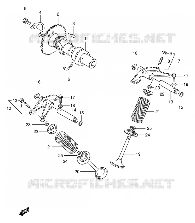ARBRE A CAMES - SOUPAPES Suzuki MOTO 250 TU 2000  TU250XY(E2)