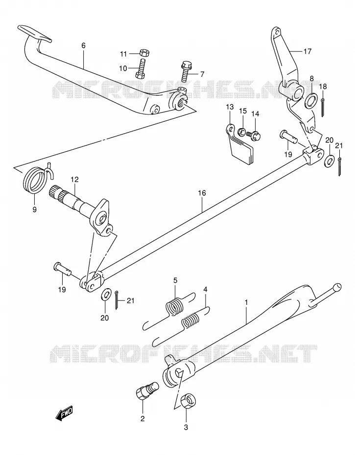 BEQUILLE - PEDALE DE FREIN ARRIERE Suzuki MOTO 250 INTRUDER 2000  VL250Y(E2)