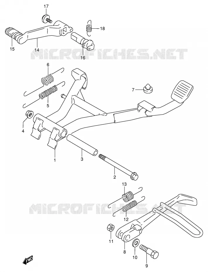BEQUILLE - PEDALE DE FREIN ARRIERE Suzuki MOTO 800 VX 1991  VX800M(E4)