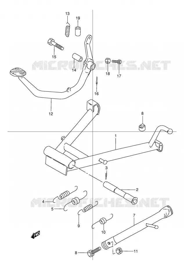 BEQUILLE Suzuki MOTO 125 TU 1999  TU125XTX(E2)