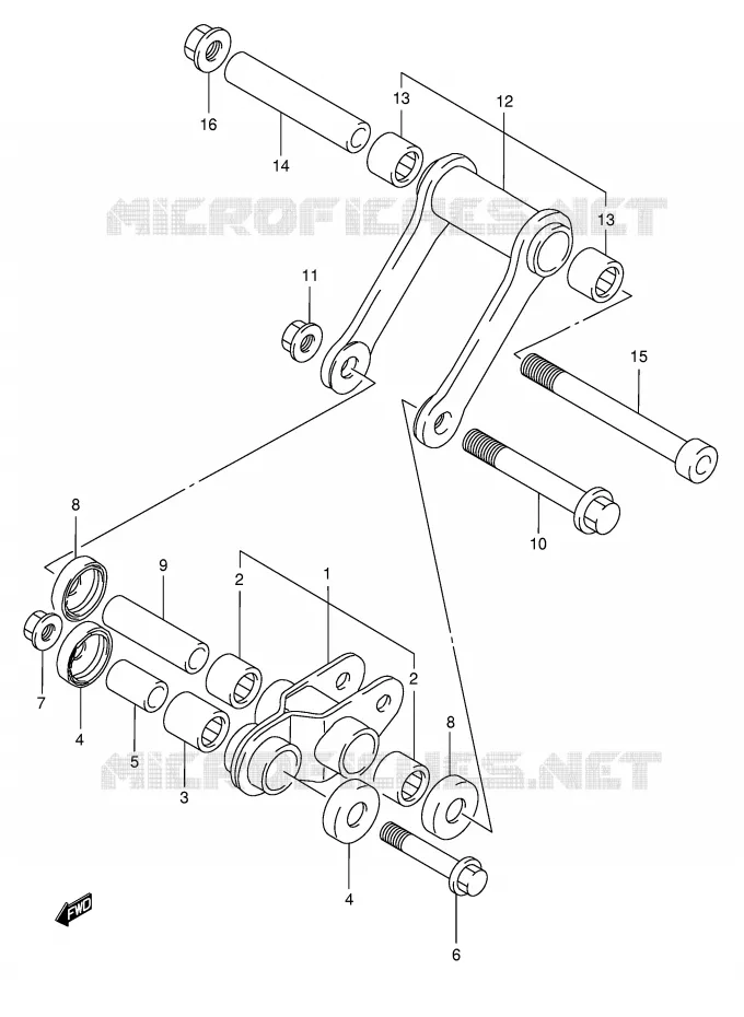 BIELLETTE DE SUSPENSION ARRIERE (MODELE L/N/R) Suzuki MOTO 125 TS-ER 1990  TS125ERL(E1)