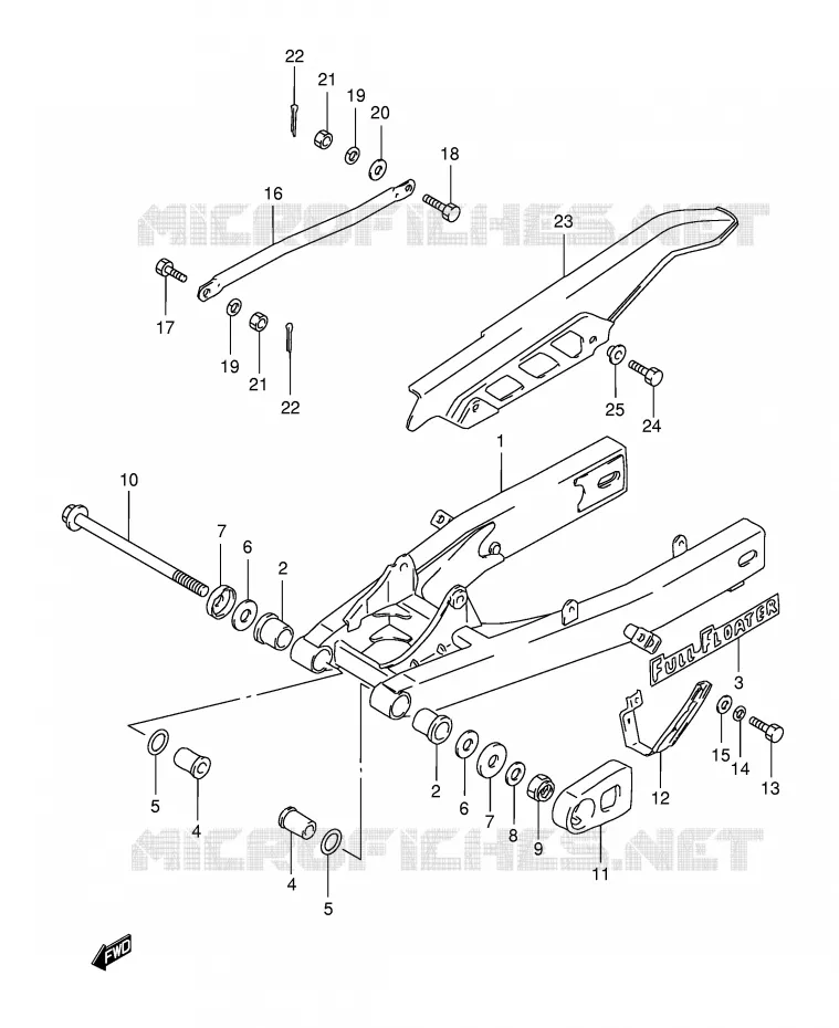 BRAS OSCILLANT ARRIERE (MODELE L/N/R) Suzuki MOTO 125 TS-ER 1994  TS125ERCR(E1)