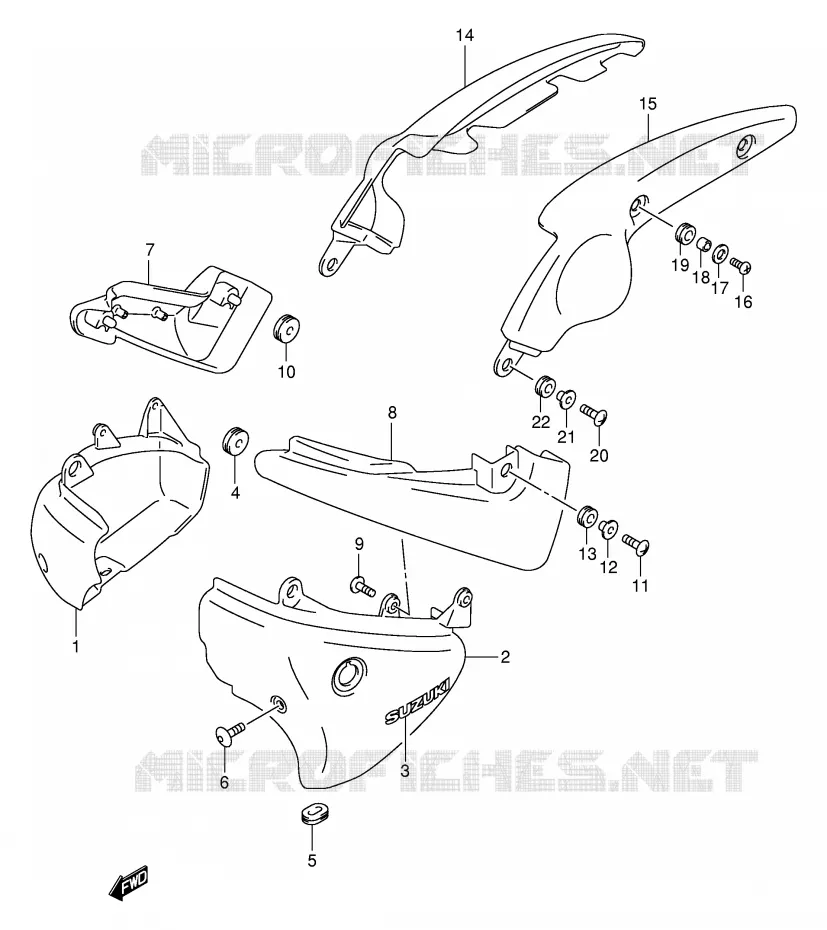 CARENAGES ARRIERE  (MODELE Y) Suzuki MOTO 125 INTRUDER 2003  VL125LK3(E2)