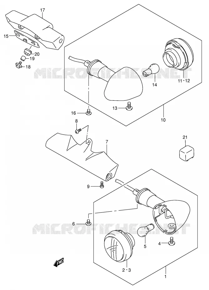 CLIGNOTANTS (MODELE K4) Suzuki MOTO 1500 INTRUDER 1999  VL1500X(E2)