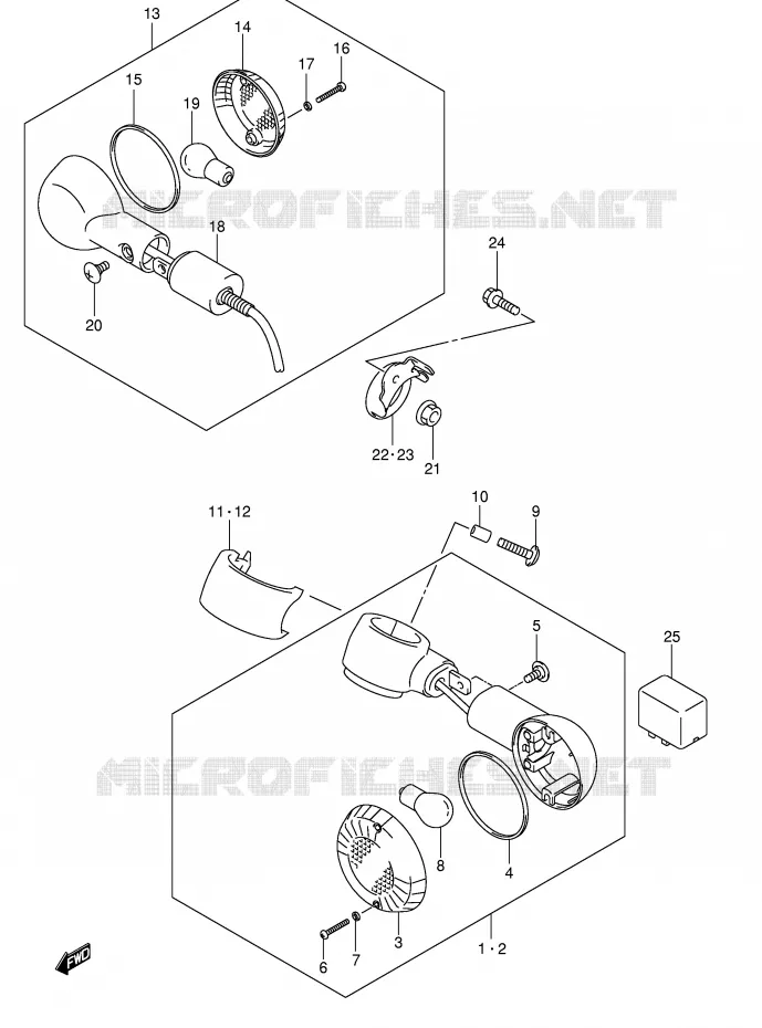 CLIGNOTANTS Suzuki MOTO 250 INTRUDER 2007  VL250K7(E19)