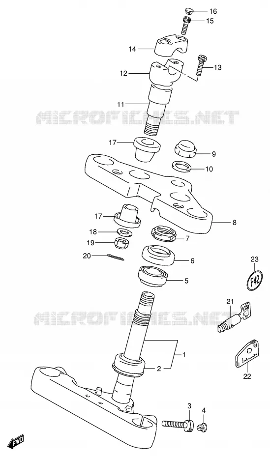 COLONNE DE DIRECTION (MODELE N/P/R) Suzuki MOTO 800 INTRUDER 1992  VS800GLN(E2)