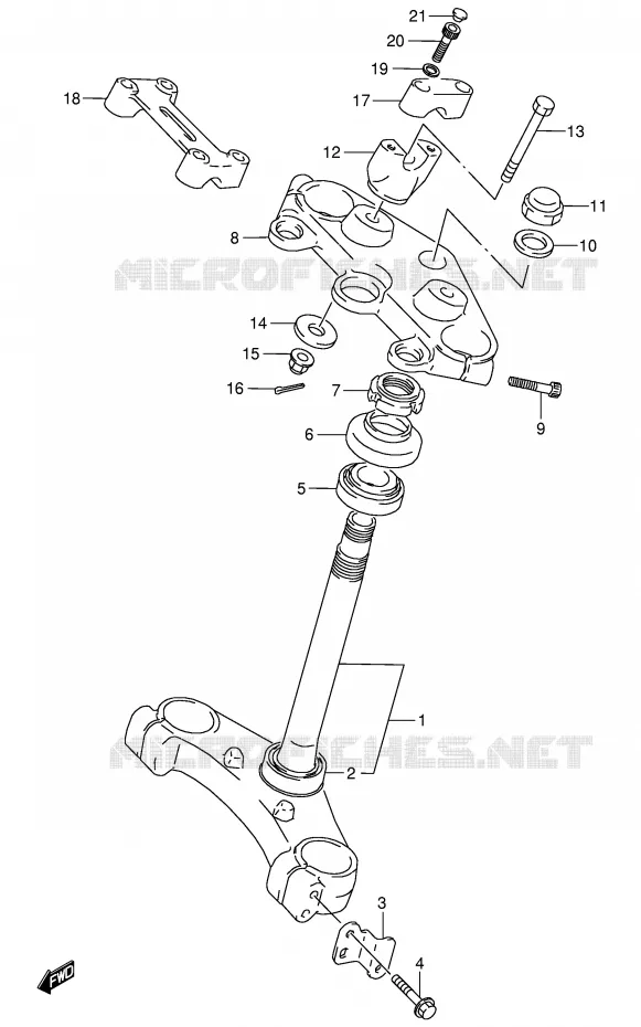 COLONNE DE DIRECTION Suzuki MOTO 800 VX 1991  VX800UM(E4)