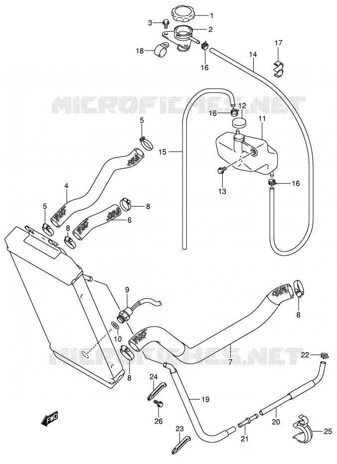 DURITE DE RADIATEUR Suzuki MOTO 800 VOLUSIA 2004  VL800K4(E2)