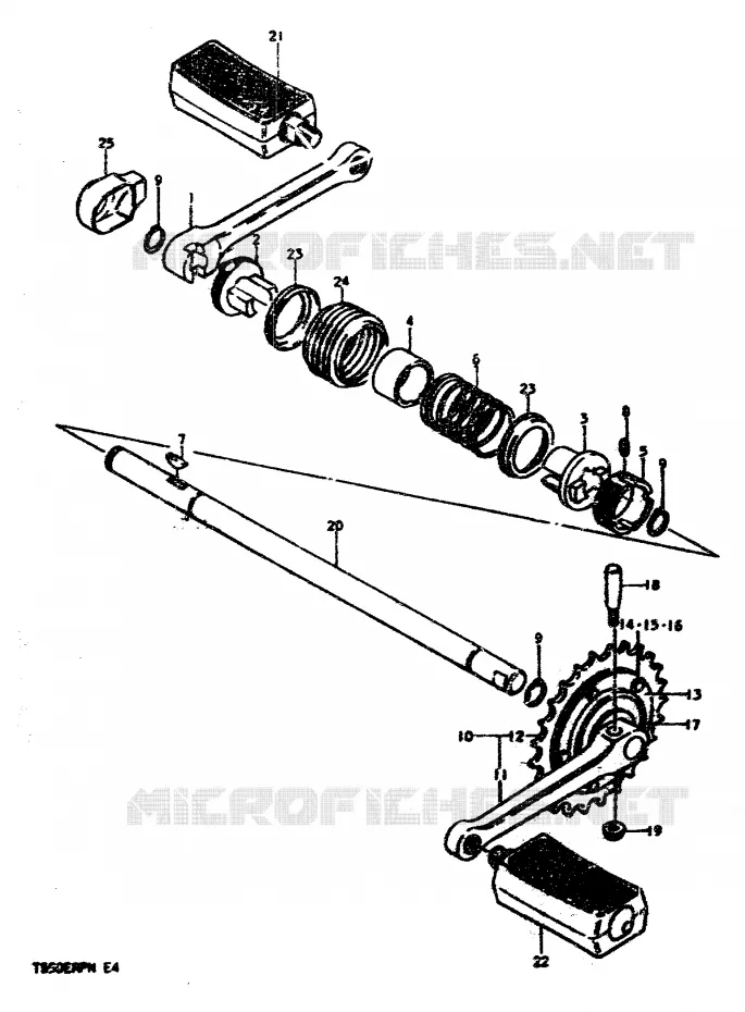 ENSEMBLE PEDALES Suzuki MOTO 50 TS-ER 1979  TS50ERPDN(N)