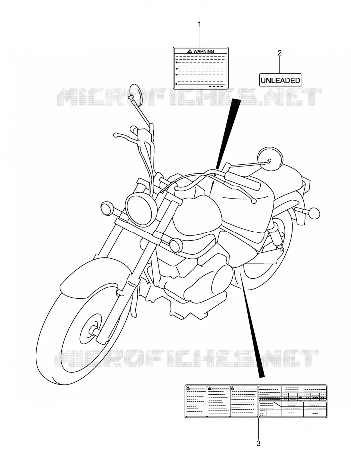 ETIQUETTE (MODELE K2/K3/K4) Suzuki MOTO 250 INTRUDER 2000  VL250Y(E2)